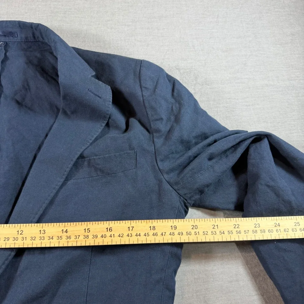 J.Crew Ludlow Linen Blazer Mens 36R Navy Blue Excellent Baird McNutt Irish Linen